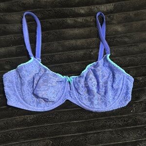 Lace Underwire Bra in Vibrant periwinkle color (So Comfortable!)